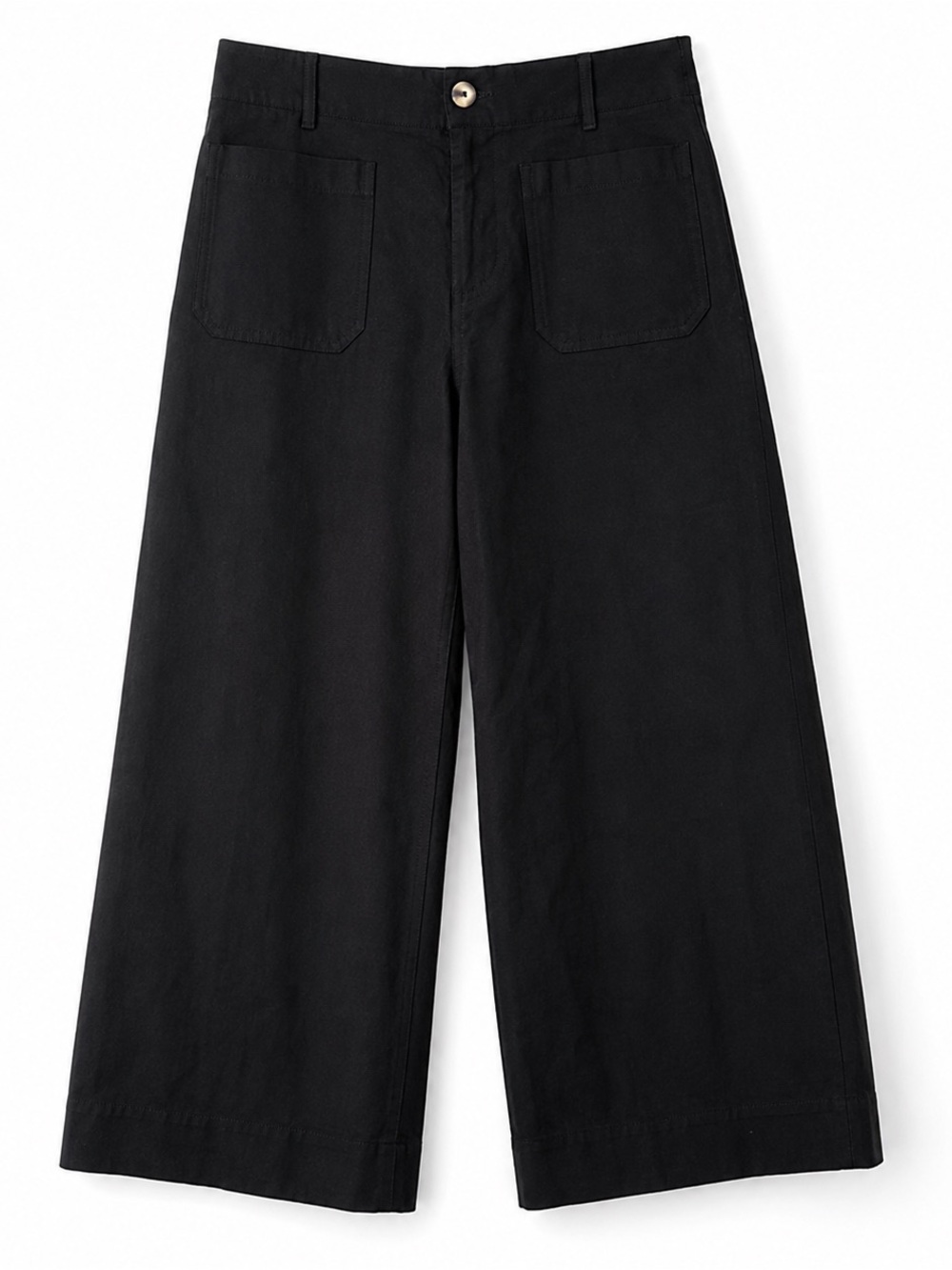 Maeve Colette Black Wide-Leg Cropped Pants - Picture 2 of 7